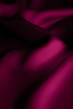 Smooth Dark Burgundy Silk Fabric Texture with Soft Folds