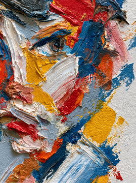 abstract expressionist painting of a grotesque figure with violent slashing strokes