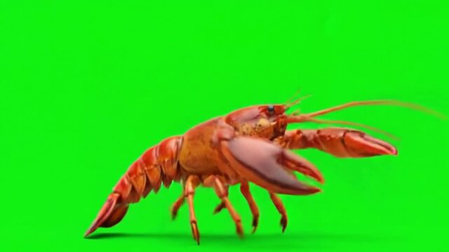 Funny Lobster Dancing on Green Screen &ndash; Playful Sea Animal Dance Animation