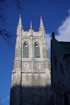 Saint-Dominique tower bell church in quebec city, canada