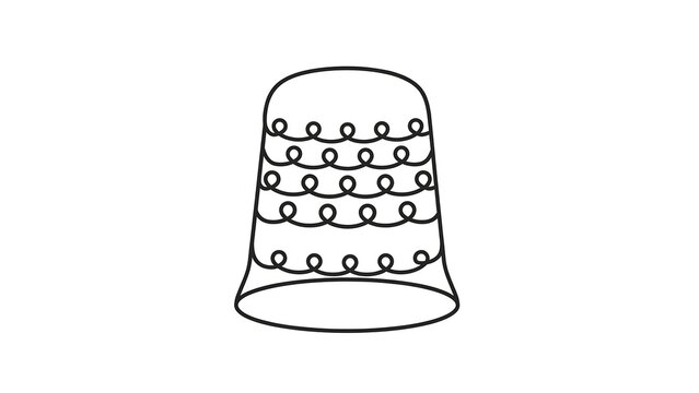 Sewing thimble white background.