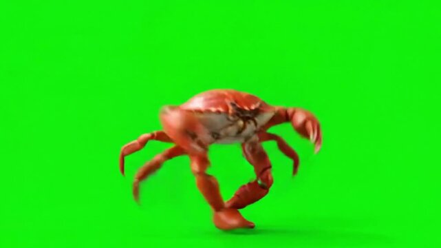 Funny Dancing Crab on Green Screen &ndash; Cute Crab Performing Energetic Dance