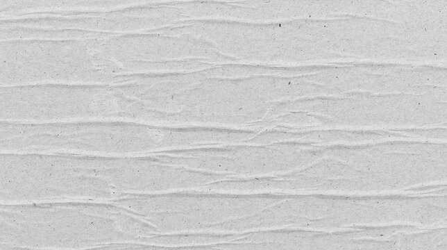 Blank white crumpled and creased paper poster texture background. Smooth white glued wrinkled paper texture background