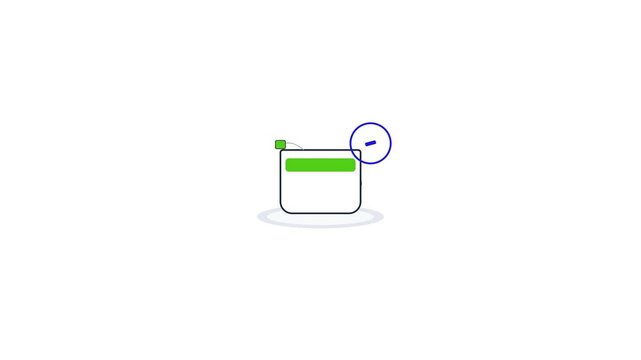 Seamlessly looping 4K motion graphics asset featuring a geometric tea cup with a dipping tea bag tag and a quality relaxation seal stamp.