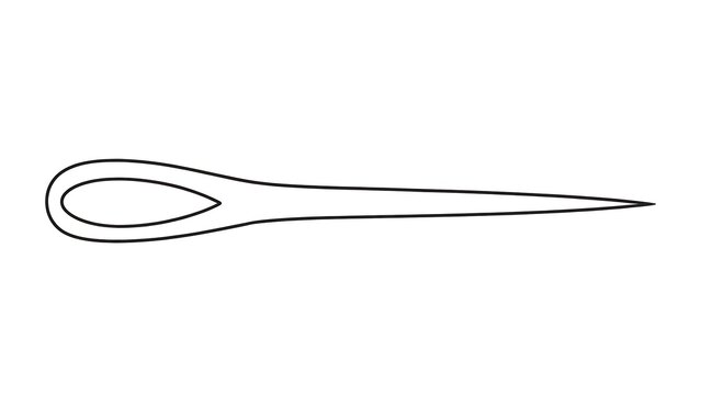 Sewing needle white background.
