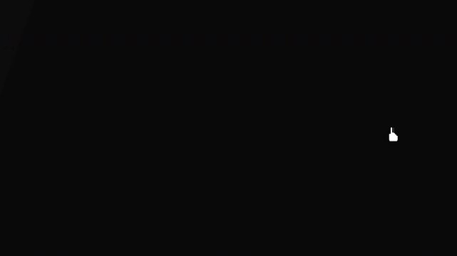 hand drawn pointing cursor arrow animation icon on black background for digital user interface navigation design