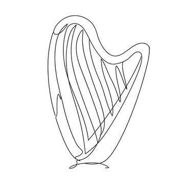 Harp Instrument white background.