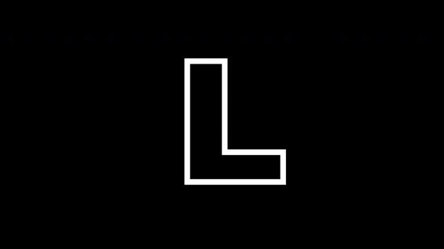 Alphabet Character L Animated With Energetic Jumps And Smooth Rotation On Black Background
