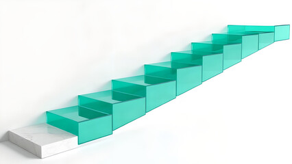 Obraz premium Sustainable Growth Metrics 3D in Corporate Cobalt (Dynamic Diagonal Sweep)