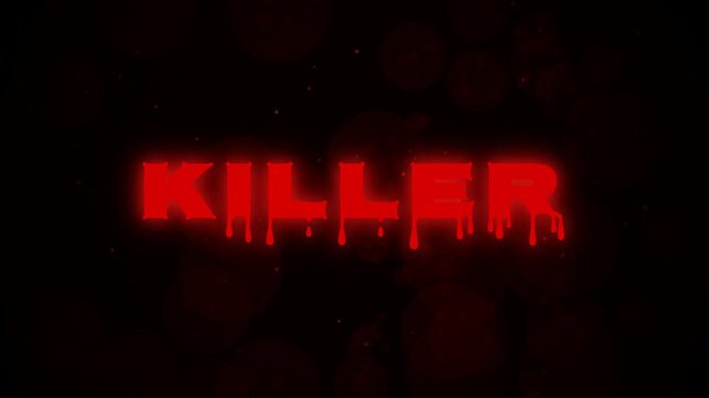 Halloween horror killer text with red dripping blood effect