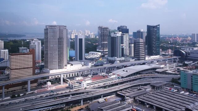 4K video of the daytime Johor Bahru cityscape in Malaysia. Let's explore the beautiful Johor Bahru cityscape.