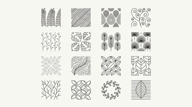 Vector Alphabet Letters and Numbers Set with Floral Ornaments, Vintage Decorative Symbols, Seamless Pattern and Elegant Typography Design