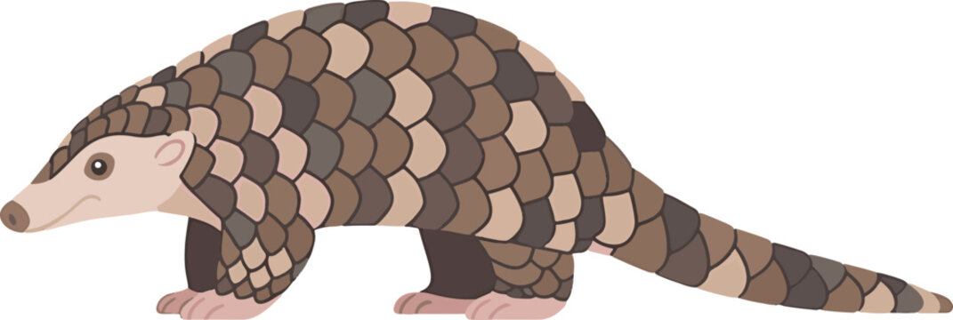 Side profile of a ground pangolin animal with pangolin