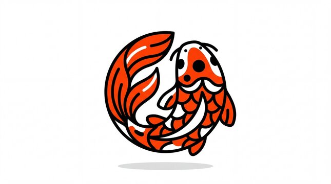 Circular koi fish vector art design vector illustration graphic element