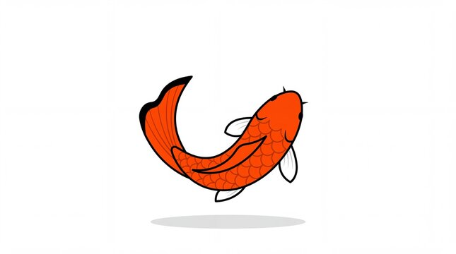 Curved swimming koi fish graphic element vector illustration graphic element