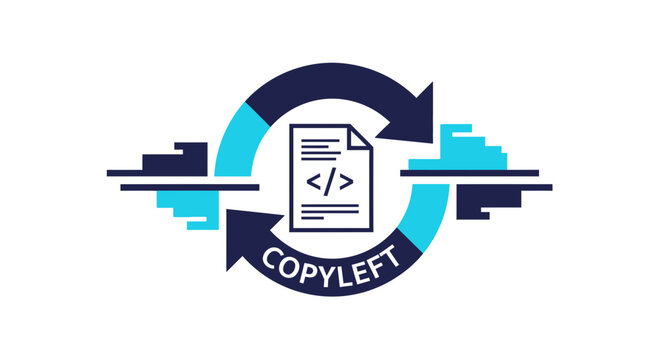 Copyleft Concept Illustration for Open Source Software Distribution