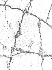Fototapeta premium Grunge texture with visible cracks on stone surface on white background. Vector overlay for damaged, fractured, and aged material design effects.