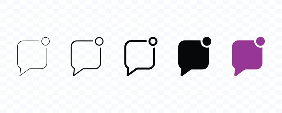 Set of chat bubble notification icons in various styles with notification icon message alert speech bubble communication icon UI element vector design