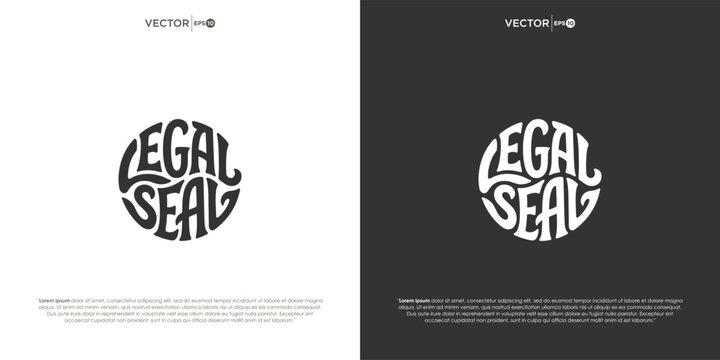 Legal seal circular typography logo for law firm or document