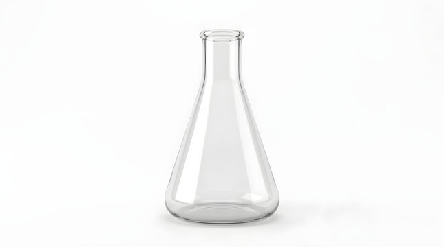 Laboratory Erlenmeyer flask isolated on white background