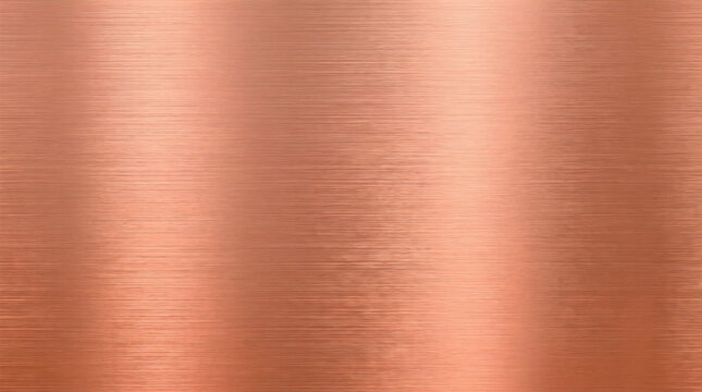 Brushed copper metal texture with horizontal grain and reflective metallic surface finish