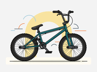 Fototapeta premium Detailed Vector Illustration of a Teal BMX Bicycle.