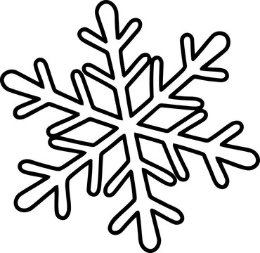 Hand drawn snowflake outline illustration