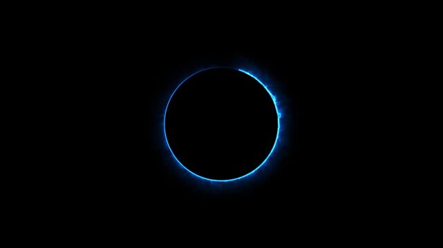 blue electric circle ring animation glowing round outline dark background motion graphic element seamless looping video asset 3840x2160 resolution 4k