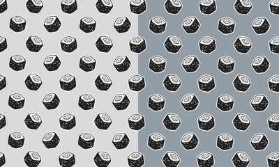 Vintage maki sushi pattern hand draw of background © Zayyan 