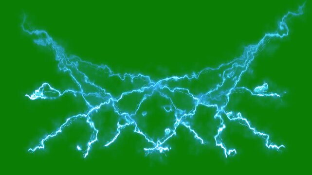 Powerful thunder lightning flash animation with bright electric arcs, glowing energy bursts, hand-drawn cartoon sparks, dramatic storm illumination, and explosive boom effects for gaming VFX 4K