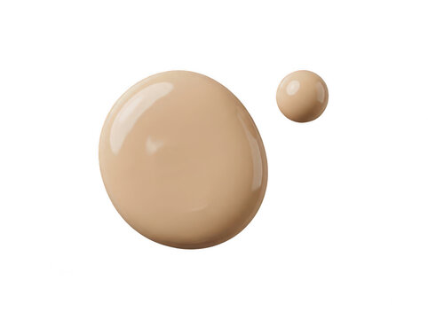 Liquid foundation makeup drops in light beige skin tone for beauty advertising and cosmetics.