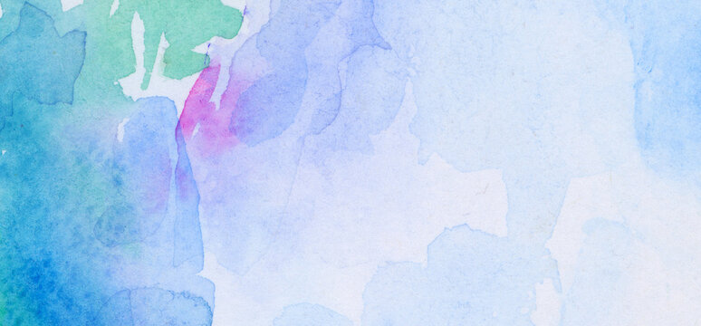 Watercolor borders emerge from multicolored washes gathered beside open paper, overlapping pigment edges giving invitation cards a painted background and scrapbook pages a textured surround