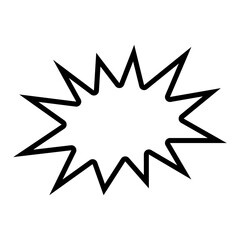 Fototapeta premium Comic Book Starburst Speech Bubble Outline Icon for Bang Explosion and Pop Art Graphic Design Elements
