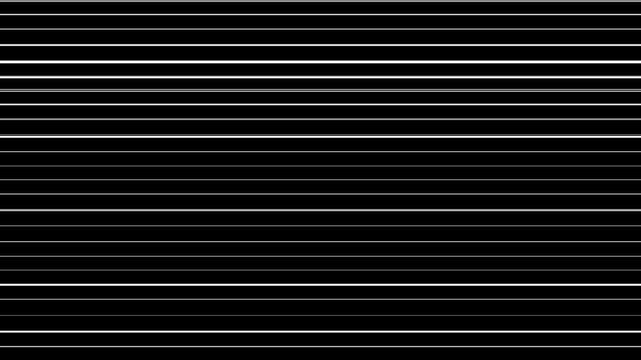 Abstract white horizontal lines on black background video