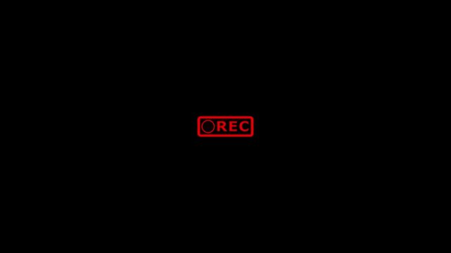 Animated video recording indicator icon rec text camera recording icon blink animation.