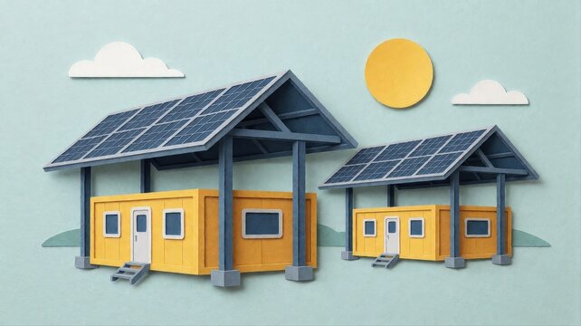 Eco-Friendly Sustainable Solar-Powered Modular Tiny Homes with Sun and Clouds