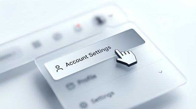 Cursor clicking account settings option in dropdown menu