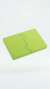 Bright lime green puzzle-shaped sticky notes with interlocking pieces