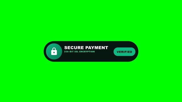 Secure payment and ssl encryption badges on green screen background