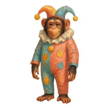 PNG Whimsical monkey jester costume