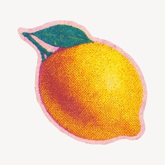 Obraz premium Vintage textured lemon illustration