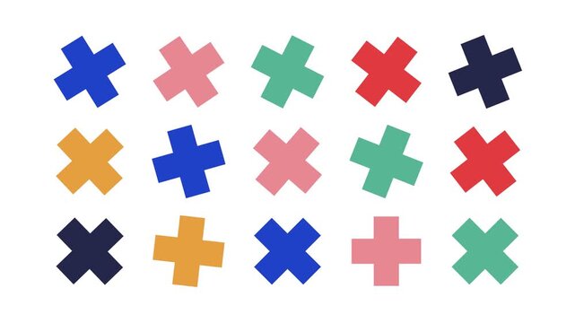 Vibrant Plus Symbol Grid Pattern