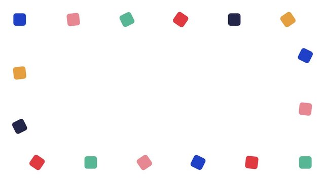 Floating Multicolored Rounded Square Frame Animation