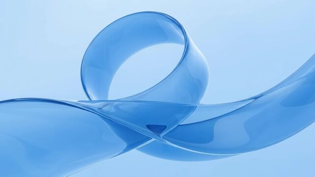 Abstract Blue 3D Ribbon Wallpaper &ndash; Glossy Futuristic Background