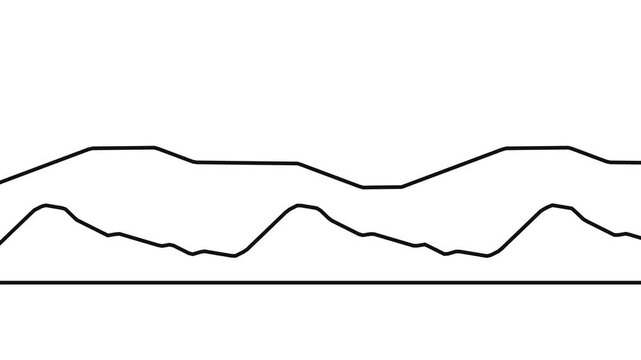 Stylized Mountain Range Contour Motion Graphic