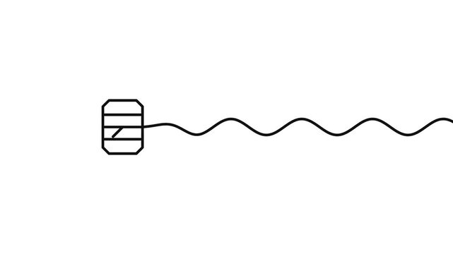 Sewing Spool with Unwinding Wavy Thread Line