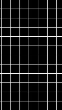Background video of a moving checkered pattern. Notebook page, memo, diary sheet template backdrop video. A grid of white lines against a black backdrop