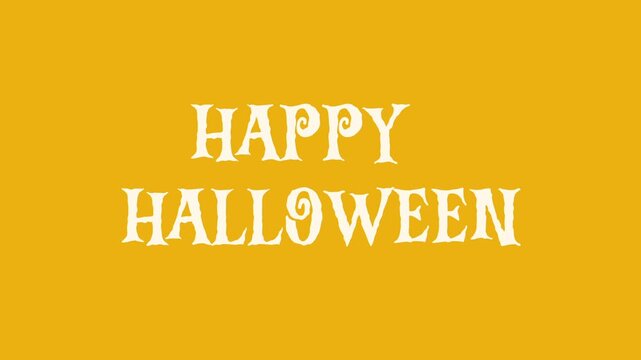 Happy Halloween animated text graphic video background on yellow background motion graphics