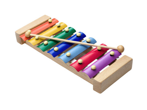 A vibrant and engaging children's xylophone made of wood and metal bars, perfect for early musical exploration and development