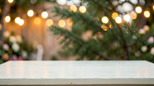 Limewashed wood table surface empty a pale limewashed wood table as a garden party base